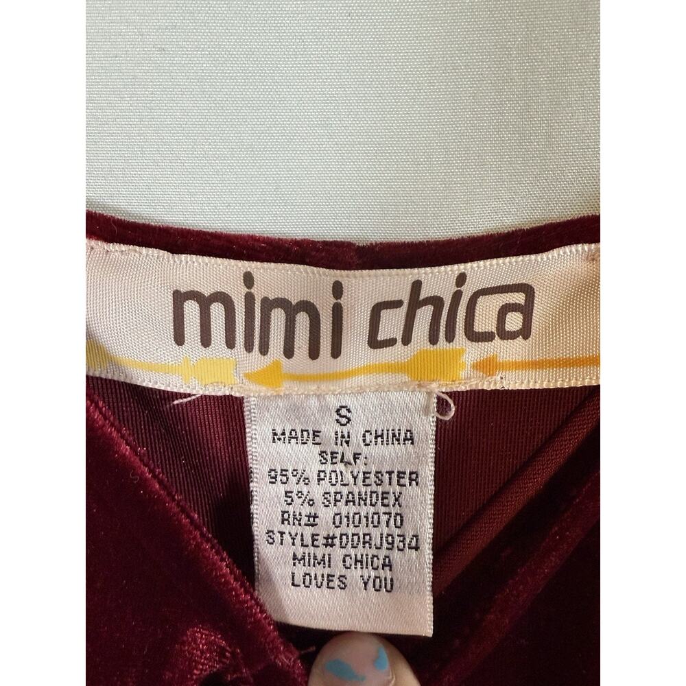 VTG Y2k Whimsigoth Burgundy Red Velvet Fit Flare Dress SIZE SMALL Womens Strappy - Picture 10 of 12